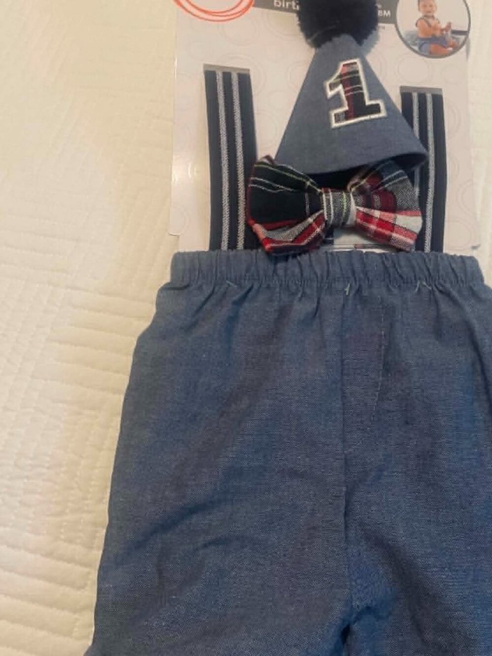 Boy Size 12 months 1st Birthday Outfit with hat